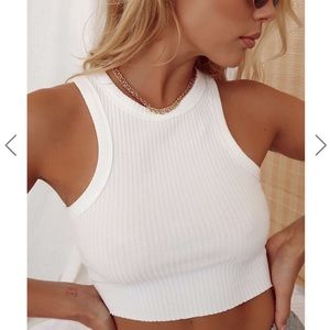 Ryann White Cropped Tank